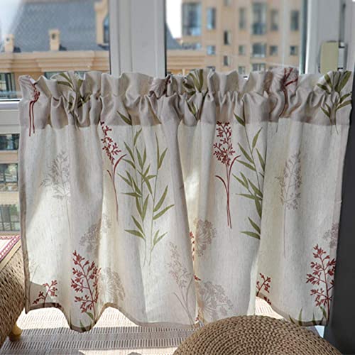 Cortinas para ventanas pequeñas de cocina con estampado floral ajustable 5