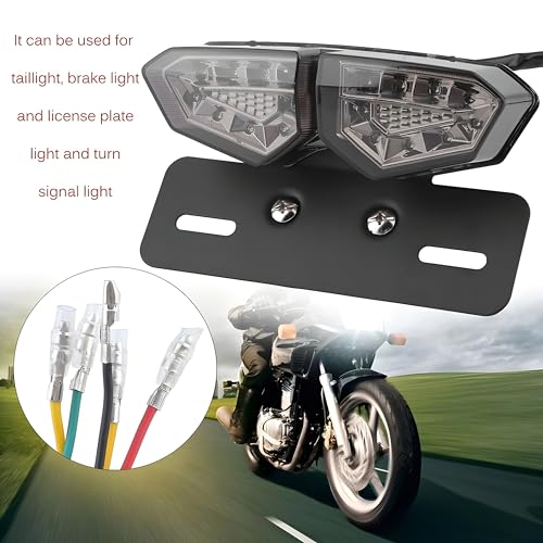 Image of Universal Led Motorcycle Tail Lamp Turn Signal Light Brake Number Plate Holder Light (Light Color- Yellow, Red) Pack of 1