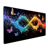 Tapis de Souris XXL 900x300 mm, Tapis de Souris Noir, sous Main Bureau Antidérapant Étan...