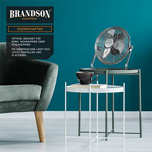 Tischventilator Brandson im Retro-Stil mit neigbarem Kopf