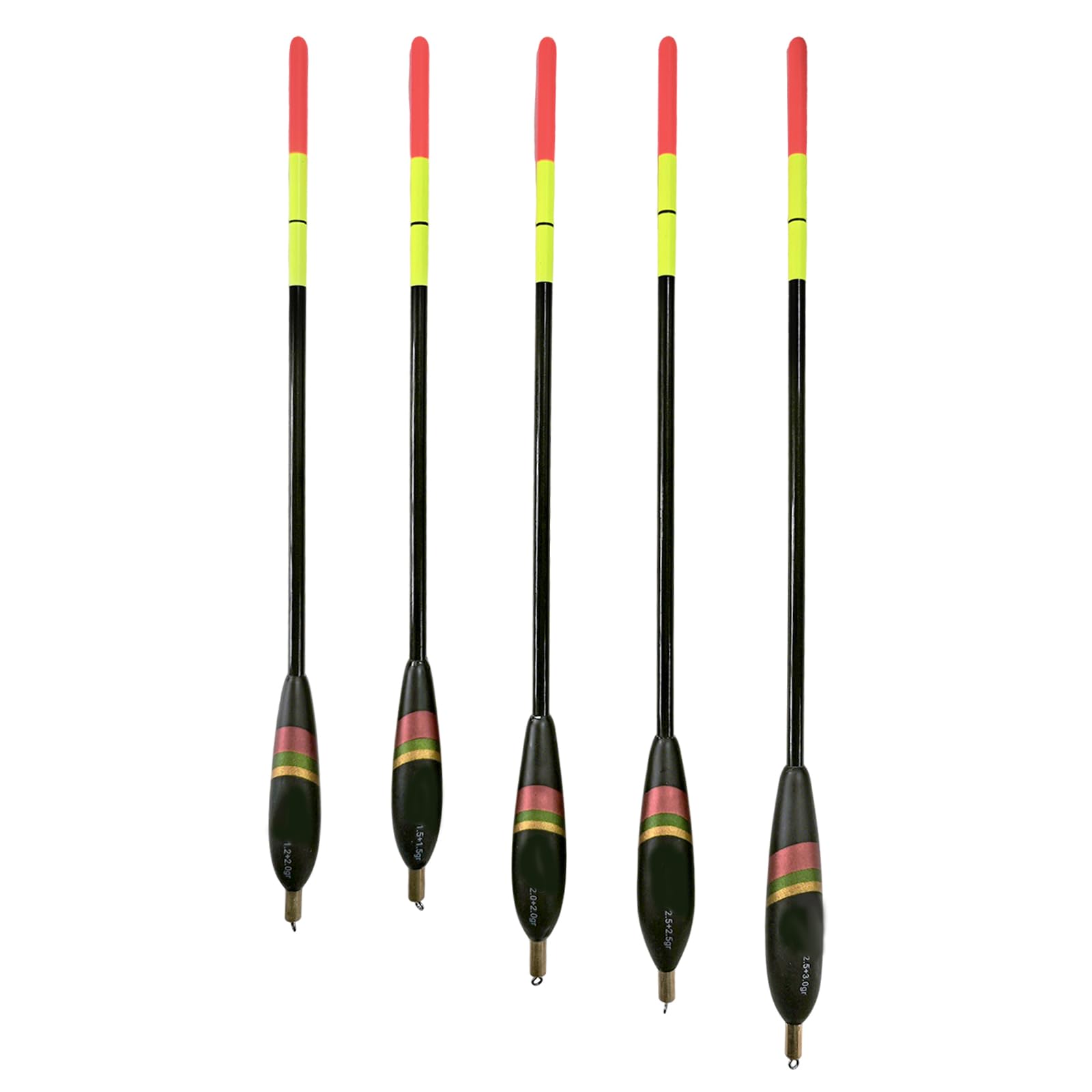 Waggler Set 5 Unidades 3.2g-5.5g - Flotadores de Pesca para Diversas Situaciones