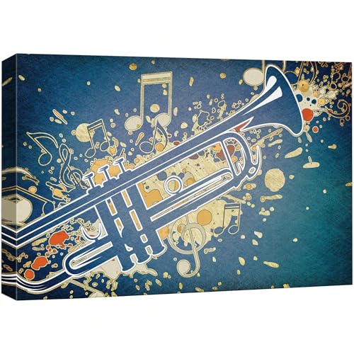 Tableau musique trompette avec cadre pour habiller un mur vide 50x70cm
