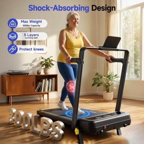 Image of YPOO Walking Pad Incline, Treadmills for Home, Handle Bar, Foldable, 300LBS