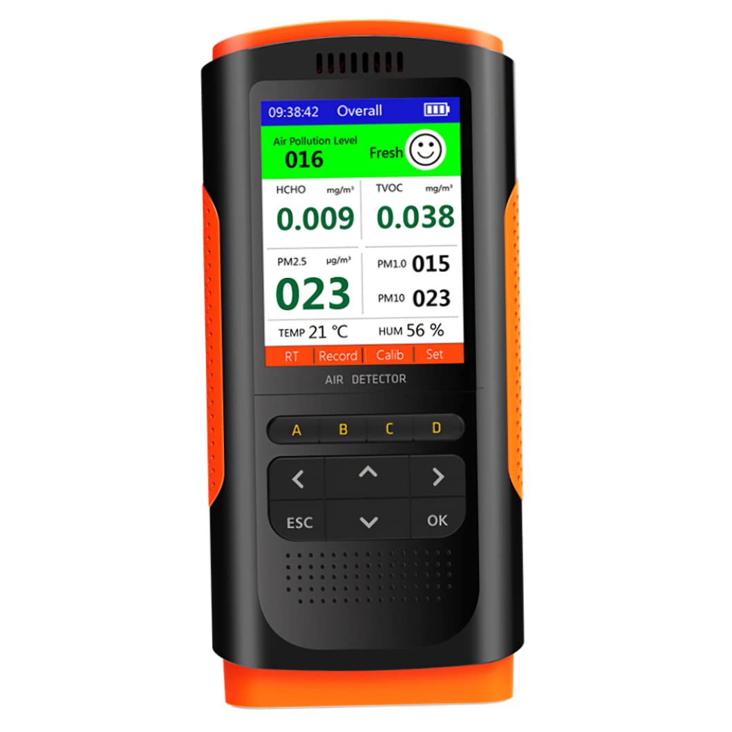 Odoukey Air Pollution Meter, Formaldehyde Detector Air Pollution Meter Micro Dust Tester for Air Quality Test, Air Quality Test Formaldehyde Detector