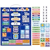42 PCS-My First Daily Magnetic Calendar for Kids Learning-Weather, Date,Month,Day,Seasons,Days of the Week Toddler Calendar-Preschool Classroom Calendar for Wall-16.9x12.6 in with Easy Hang Loop(Blue)