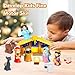 TECHTAIL Lighted Nativity Set, 17 PCS Kids Little Nativity Playset, Children Toy Nativity Figures Include Manger Baby Jesus Three Kinds Small Animals for Toddler Children Kids, Xmas Decoration