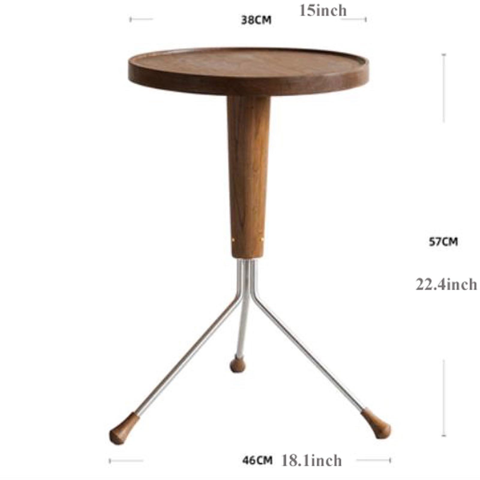 eexbz Sofa Small Round End Table for Small Spaces, Wood Side Table Plant Stand with Metal Legs, Couch Side Table Accent Table for Living Room, Entryway, Bedroom Sofas for Living Room(A)