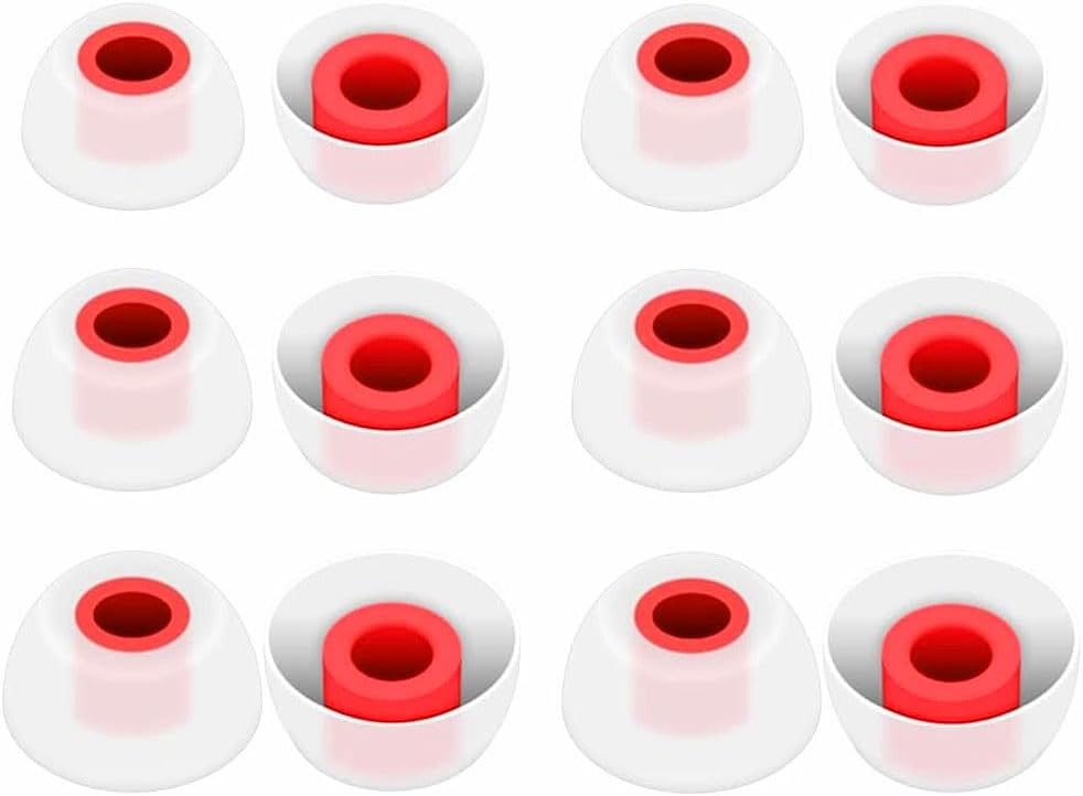 JNSA Replacement Ear Tips Compatible with Soundcore by Anker Liberty 4/3 Pro/Sport X10 /Air 2 Pro/P3i, Silicone Eartips 6 Pairs, White