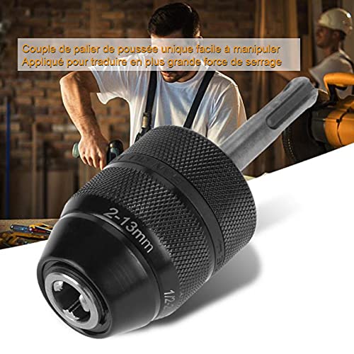 Muye Heavy Duty 1/2-20Unf 2-13Mm Keyless Drill Chuck With Sds Adapter Quick Change Keyless Sds Shank Drill Chuck Hardware Tool Electric Professional Drill Chuck Black #TOP1