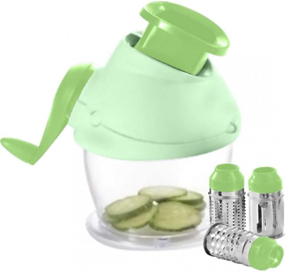 Grattugia Manuale Manovella e Pressa per Formaggio 3 Rulli Acciaio Inox HM-6370