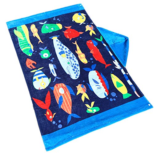 Niños Niñas Toalla de Playa con Capucha - Bebé Bata de Baño 100% Algodón Toalla de Baño Dibujos Animados Manta...