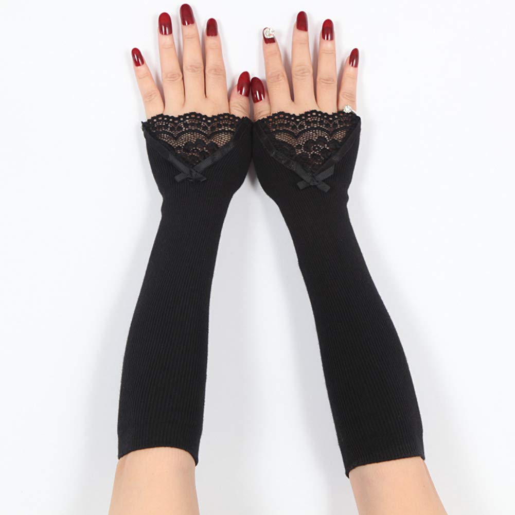 1 Paar Lange Mouwen Zwarte Handschoenen Vrouwen Elastische Lange Mouwen Vingerloze Handschoenen Voor Vrouwen Meisjes, zwart., Een maat 1 Paar Lange Mouwen Zwarte Handschoenen Vrouwen Elastische Lange Mouwen Vingerloze Handschoenen Voor Vrouwen Meisjes, zwart., Een maat