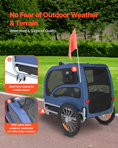 VEVOR Dog Bike Trailer 100 lbs