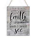 Christian Bible Verse Wall Art Inspirational Religious Gifts Vintage Scripture Hanging Wall Decor Wood Sign for Home Office Living Room Bedroom Kitchen Bathroom