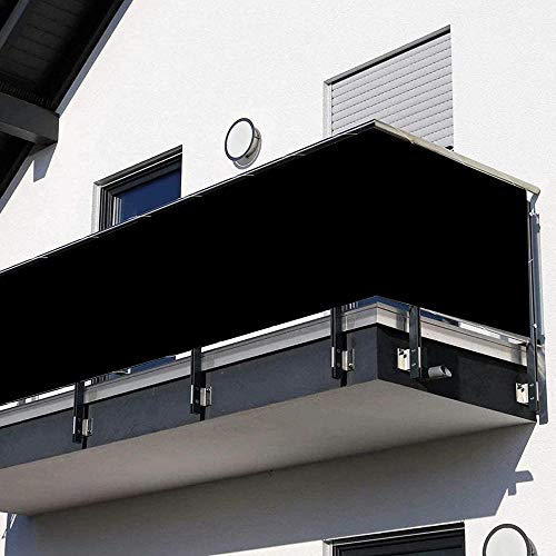Brise-vue pour balcon 75x700 cm noir avec fixations incluses - 2