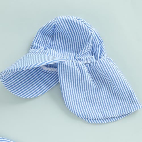 Baby Boys Girls Swimsuit One Piece Striped Zipper Bathing Suit Rash Guard Long Sleeve Seersucker Swimwear Sunsuit3