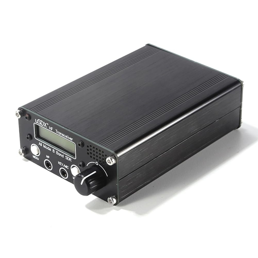 Bamberg USDR USDX+Plus V2 Ricetrasmettitore SDR A 8 Bande HF SSB QRP LCD con Display Altoparlante Microfono Ricetrasmettitore HF con Spina UE Facile da Installare Facile da Usare