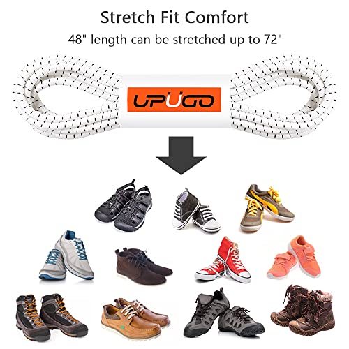 Image of UpUGo Elastic Shoe Laces, No Tie Shoe Laces Tieless for Kids, Adults, Elderly, One Size Fit All