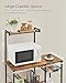 VASAGLE Baker's Rack, Microwave Stand, Kitchen Storage Rack with Wire Basket, 6 Hooks, and Shelves, for Spices, Pots, and Pans, Rustic Brown and Ink Black UKKS35X