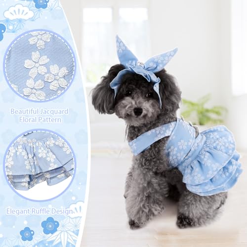 Ropa Jacquard Floral para Perros Pequeños con Sombrero miniatura 2