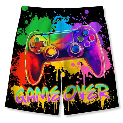 Lovekider 5-16 Years Boys Swim Trunks with Compression Liner Waterproof Quick Dry Swimwear Bathing Suits2