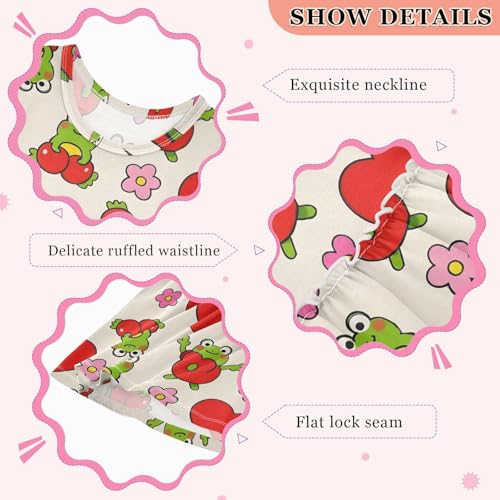 Frog Flower Girls Summer Sleeveless Dress Casual Sundress 2-8 Years3