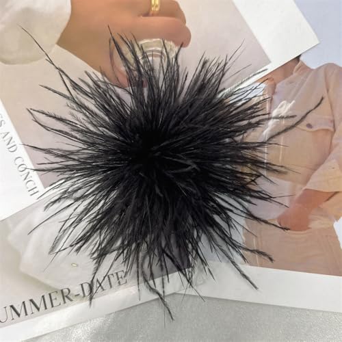 image for NewZenro Dainty Feather Flower Large Brooch Pin for Women Men Elegant 