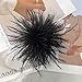 Dainty Feather Flower Large Brooch Pin for Women Men Elegant Oversized Floral Lapel Pins Shawl Dress Suit Clothes Accessories Wedding Party Dance Banquet Fashion Jewelry 150mm (Black)