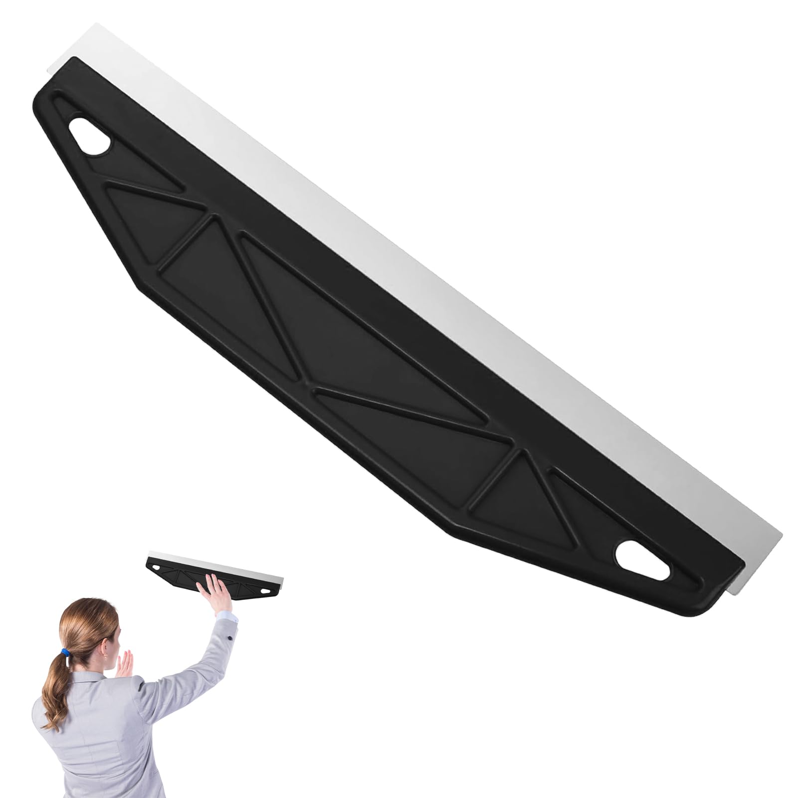 Mennyback Black Edge Painting Tool, Stainless Steel Shield For Skirting Boards/Carpet, Cutting In Tool For Painting, Painting Tool, Paint-Cutting In Tool, Combining Scraping Cutting-In And Smearing Protection (Black)