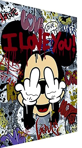 Magic Canvas Art Micky Maus lustig Pop Art Leinwandbild 1- teilig...