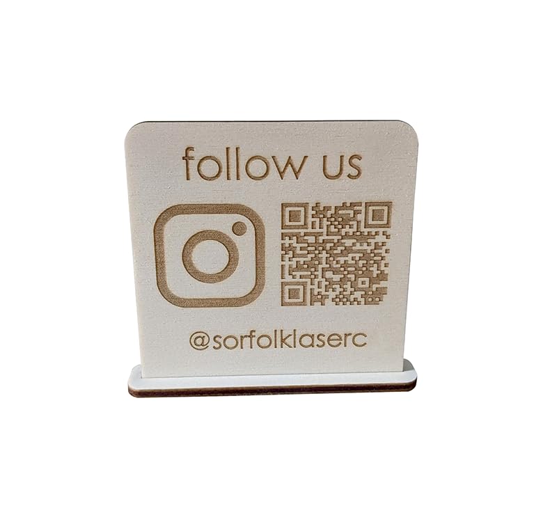 SVM CRAFT® Custom Wood QR Code Holder Stand Desktop Wood Barcode Scanner Holder Personalized qr Code Scanner