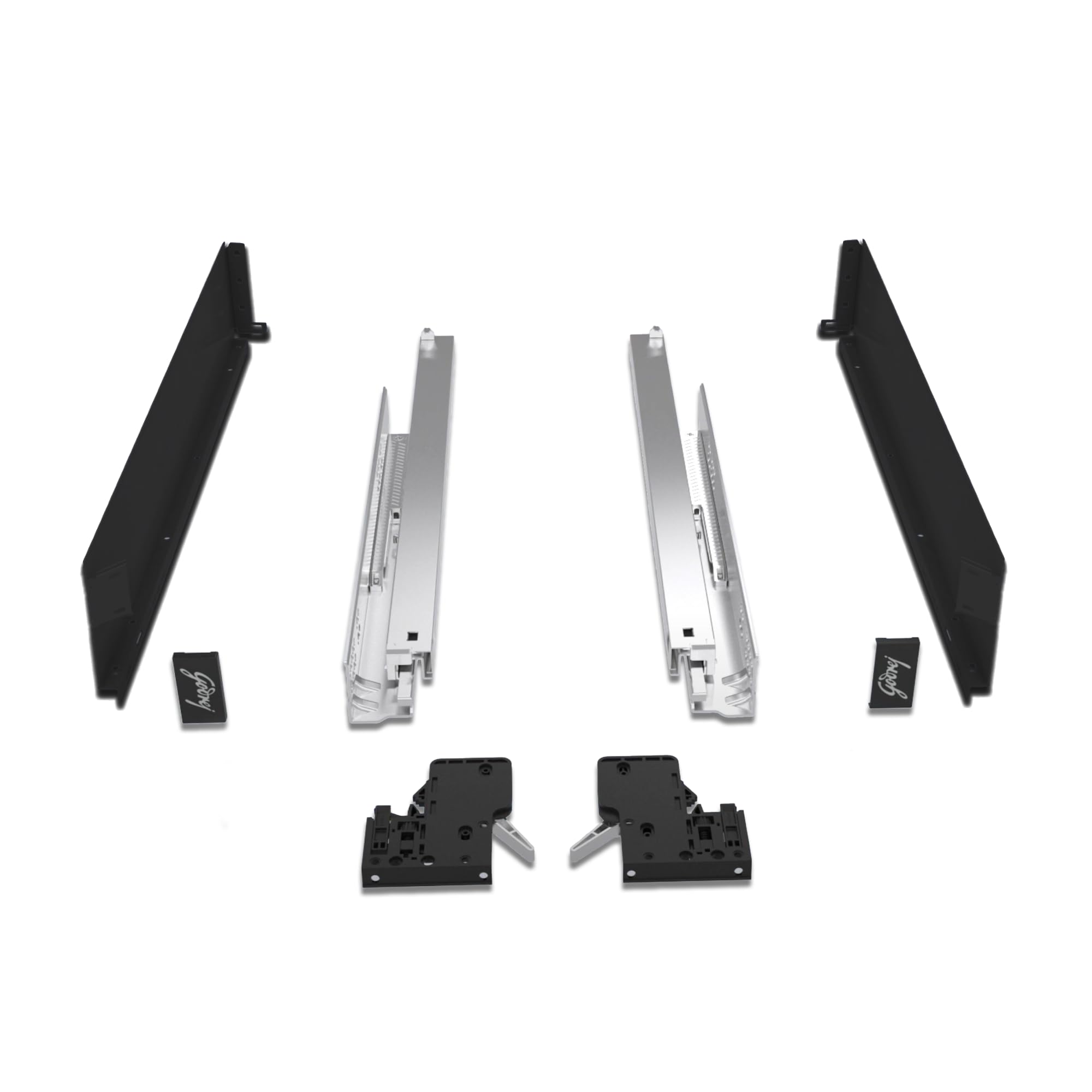 Godrej Kitchen Fittings| Soft Close Slim Drawer Slides | 35 Kg Load Capacity | 3D Three-Way Adjustment Clips | for Kitchen Cabinets & Modular Furniture | Available in 6 X 14 inch, Black-image-35
