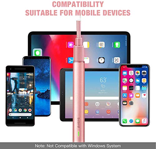 Ear Endoscope, 1080P Wireless Ear Wax Removal, Super Light Lens Earwax Cleaning Tool with 6 LED Lights, WiFi Ear Otoscope Camera with 3-Axis Gyroscope, Compatible with Smartphone & Tablet (Rose Gold)