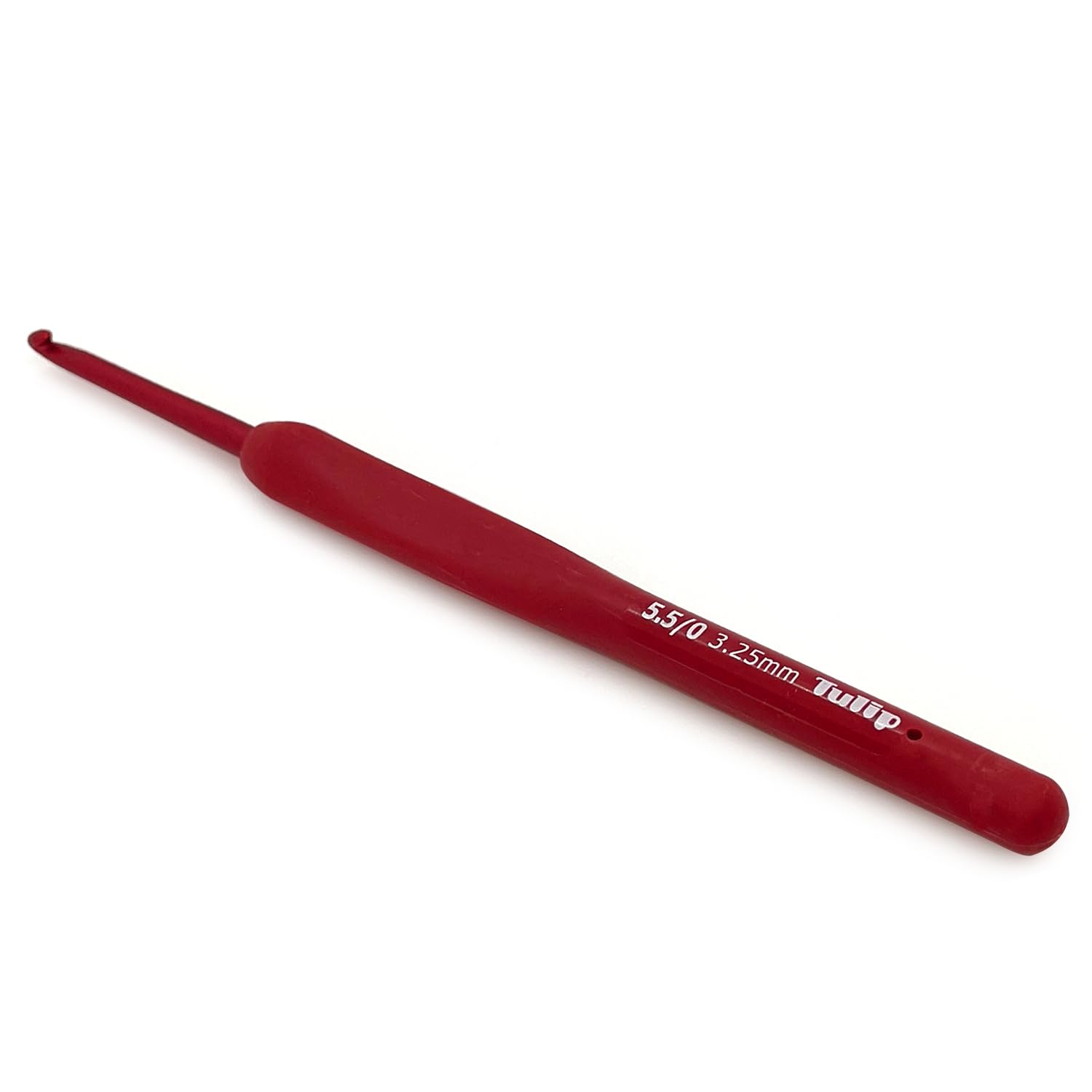 Frida's Wollhaus Tulip Etimo Red Crochet Hook with Comfort Grip Smooth Hook Tip Easy Grip 15 Sizes (3.25mm)