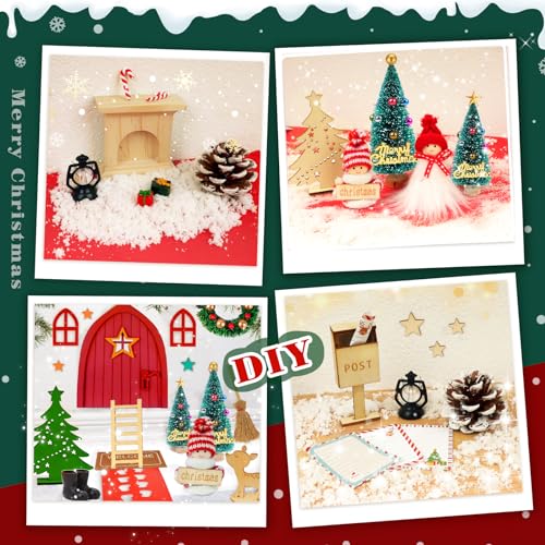 48 PCS Wichteltür Komplettset, Wichteltür Set Zubehör Weihnachten mit Baustelle, Weihnachtswichtel Set für Kinder Wichtel Deko Holz… – Ansicht 6