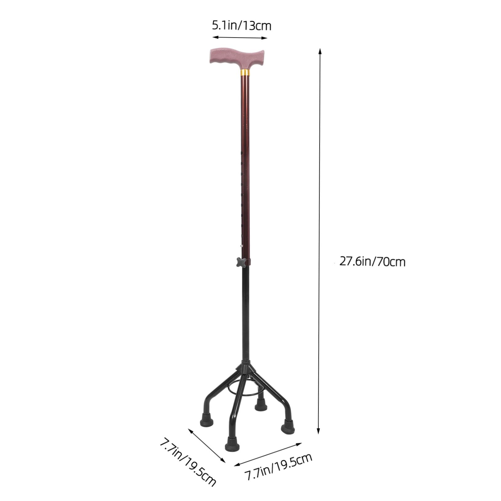 Bastone Passeggio Regolabile in Alluminio con Piedi Stabile e per Anziani e Trekking Outdoor Impugnatura Ergonomica Antiscivolo Supporto Affidabile per Camminata e Escursioni