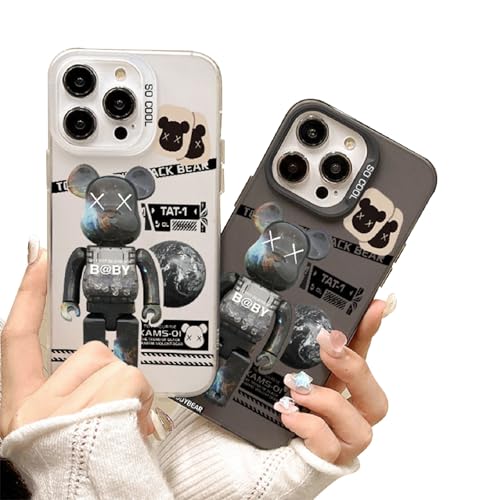 Arpe セサミストリート カウズ ベアブリック スマホケース iPhone 15 Pro Max 用 ケース 全面レンズ保護 アイフォン 15 Pro Max 用 ケース (6.7インチ) iPhone用ケース シリコーン保護カバー ケース バンパー レ