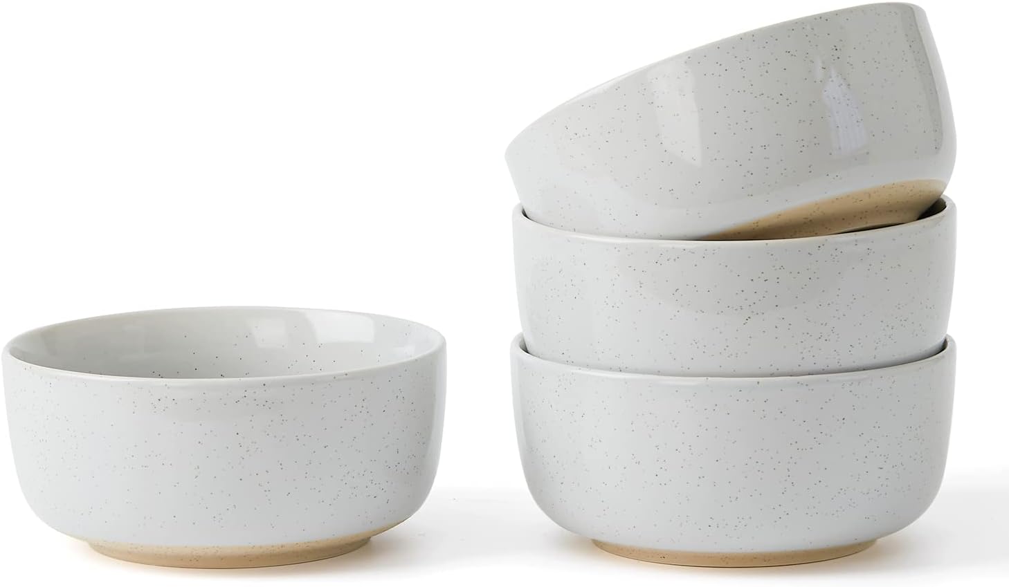 famiware Milkyway Cereal Bowl, Soup Bowls for 4, 25 Ounce Bowls Set for Kitchen, Bowl Set for Cereal Soup Rice Pasta Salad Oatmeal, Light Gray Light Gray Milkyway Set of 4