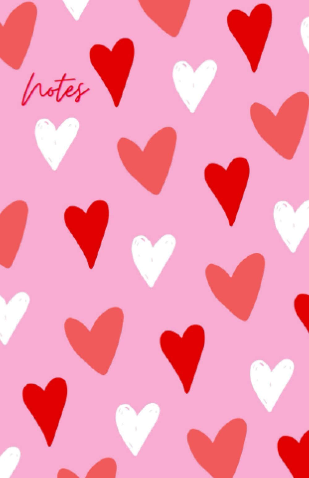 Love Heart Valentine's Monogram Print Notebook - 8.5 X 5.5 A5 Size - 100 pages - Medium Lined Paperback Notebook for Writing, Notes, Doodling and Tracking