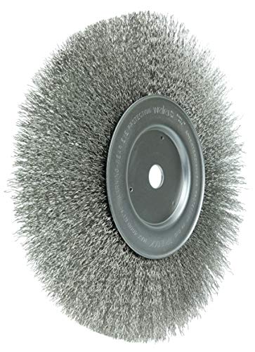 Image of Weiler 01898 10 inch Narrow Face Crimped Wire Wheel, .014 inch Stainless Steel Fill, 3 /4 inch Arbor Hole, Made in The USA (Pack of 2)