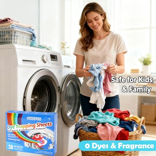 OWNFUN Color Catchers Sheet for Laundry Color Absorber Sheets Allow Mixed Washes Color Catcher Sheets for Clothes Quilts Washing Fragrance Free Color Grabbers Laundry Sheet — view 5