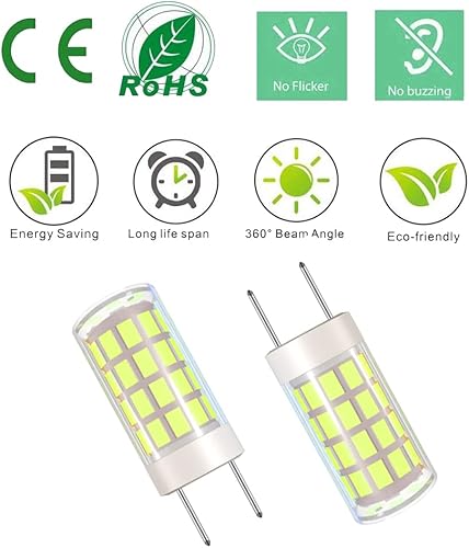 Miniatura 4 de VOKWAK Bombilla LED GY6.35 GY6.35 con base bipin T4 JC tipo 4W, bombilla LED halógena de 40 W, equivalente a bombillas halógenas AC110V120V130V (no