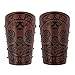 HiiFeuer Viking Bracer Embossed Fenrir Mjolnir Faux Leather Arm Armor, Medieval PU Leather Arm Bracers for Larp (Marrone)