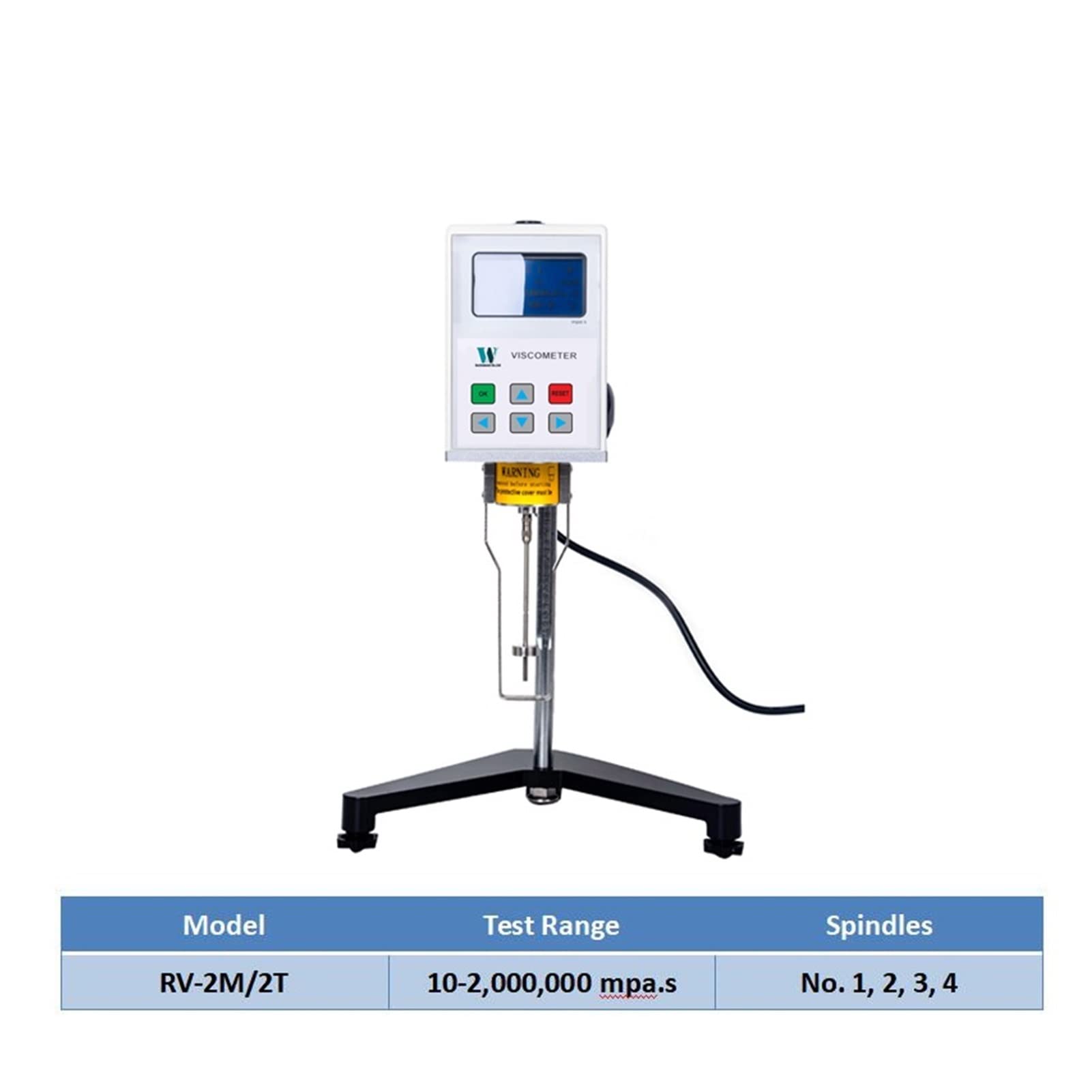 Digital Rotary Viscometer, No.0/1/2/3/4/21/27/28/29 Spindles 1-2,000,000 mpa.s Laboratory Viscosimeter with 25 Rotary Speeds LVDV-2ST Viscometer,Lab Meter(RV-2M (NDJ-8S))