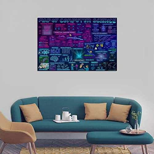 Image of EMN The Map Of Computer Science Canvas Art Poster And Wall Art Picture Print Modern Family Bedroom Decor Posters 12x18inch(30x45cm)