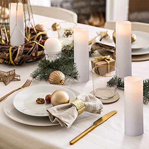 Lamplust Flameless Candle Set, 2 Inch Diameter - Battery Operated, 4 Pack, Slim Pillar Candles, Flickering Led, Winter Decor, Wedding Centerpiece, White Wax - Batteries & Remote Control Included #TOP4
