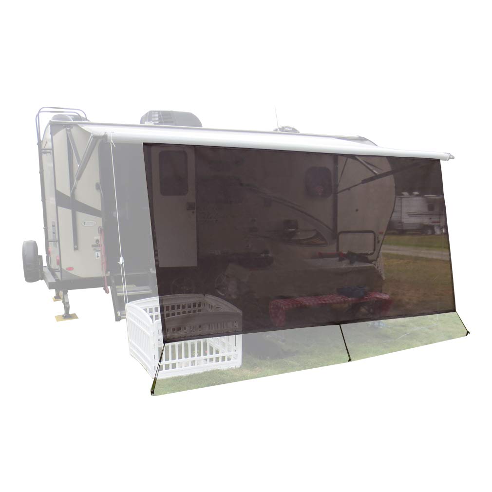 Leaveshade RV Awning Sunshade Screen 6' X 14' 3'' (Fit for 15' Awning)- Brown Mesh Sun Shade Block Patio Front Glare Motorhome Camping Trailer Awning Shade UV Sunblocker Sunscreen - 3 Year Warranty