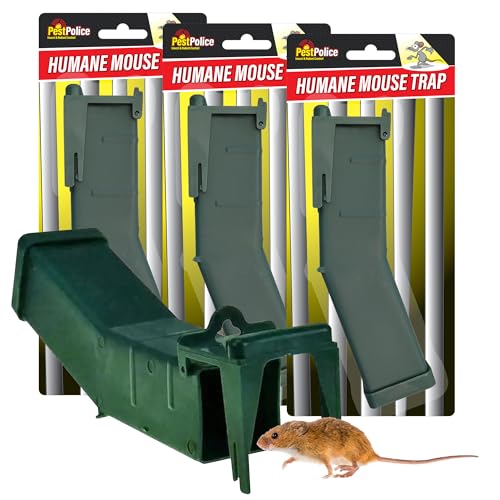 SOL 3pk Humane Mouse Traps, Effective Mousetraps for Indoors and Outdoors UK, Safely Captures Mice Without Harm, No-Touch Release Live Catcher, Safe for Kids and Pets, Best Solution for Pest Control