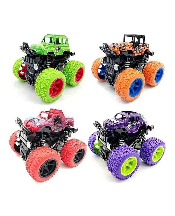 Image of BabyGo Mini Monster Friction Power Truck Pack of 2 Kids Age 3-8 | 360 Drift Stunt Car | Push & Go Forward | Off-Road Toy Car | Best Birthday Gift for Baby Boys & Girls. (Mutlicolor) (Pack of 1)