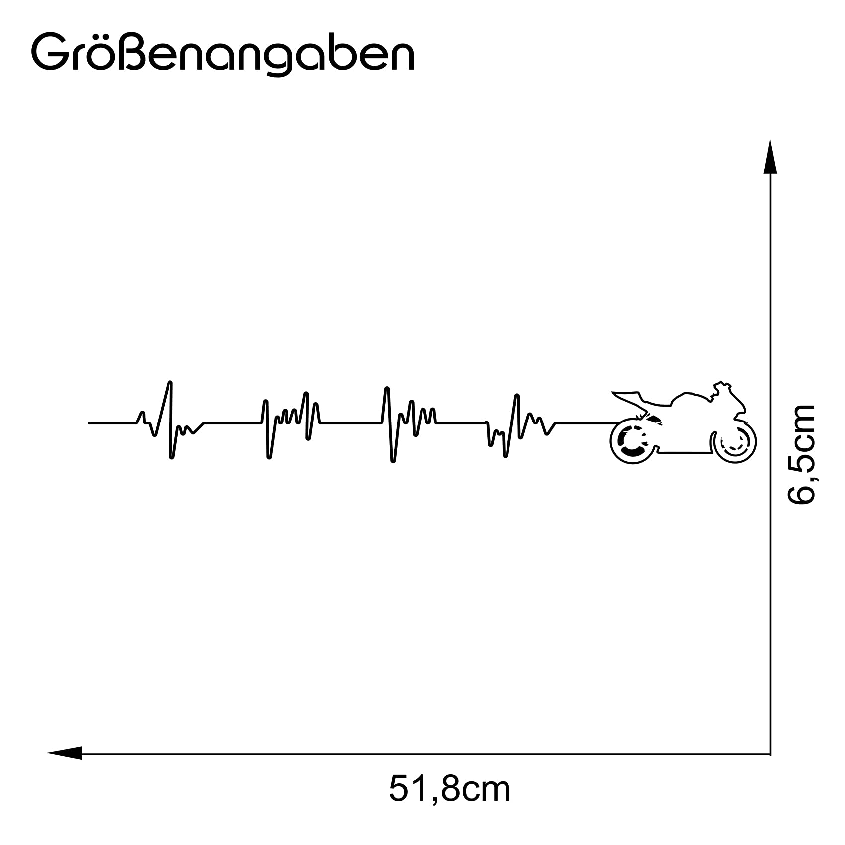 Adesivo Parabrezza Battito Cardiaco - 55x11 Cm | Facile Applicazione, Senza Residui | Made In Germany - Foto 2
